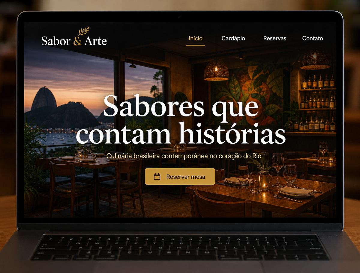 Mockup do projeto conceito Sabor da Casa — Restaurante